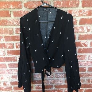 Cotton On Wrap Tie Top Blouse Large